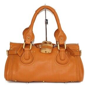 Chloe Baddington brown leather handbag padlock